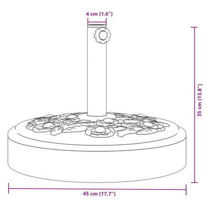 Parasol Base for Ø38 / 48 mm Poles 25 kg Round