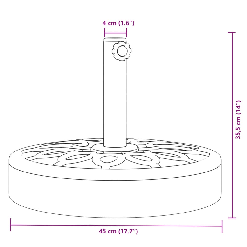 Parasol Base for Ø38 / 48 mm Poles 25 kg Round