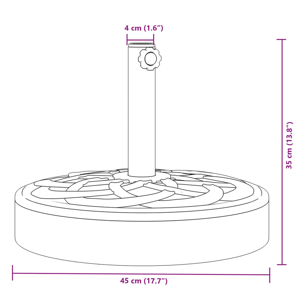 Parasol Base for Ø38 / 48 mm Poles 25 kg Round