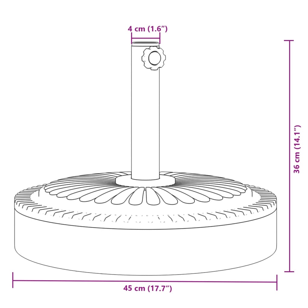 Parasol Base for Ø38 / 48 mm Poles 25 kg Round