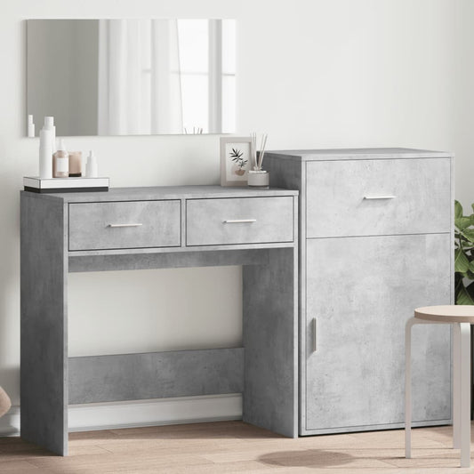 3 Piece Dressing Table Set Concrete Grey Engineered Wood