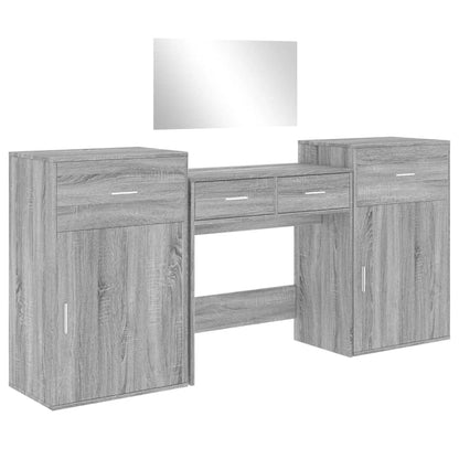 4 Piece Dressing Table Set Grey Sonoma Engineered Wood