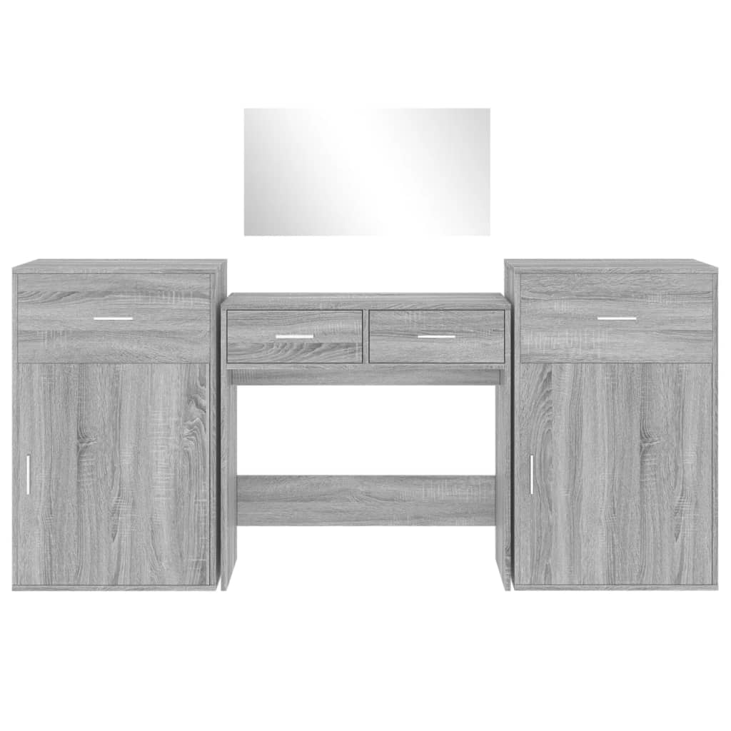 4 Piece Dressing Table Set Grey Sonoma Engineered Wood