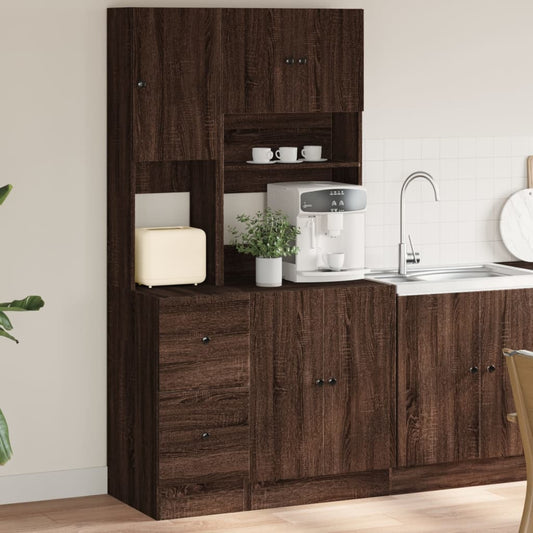 Kitchen Cabinet Brown Oak 95x50x180 cm Engineered Wood