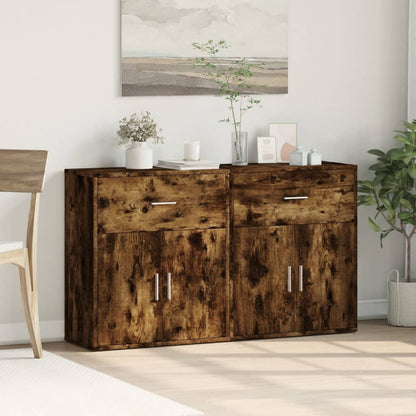 Sideboards 2 pcs Smoked Oak 60x31x70 cm Engineered Wood