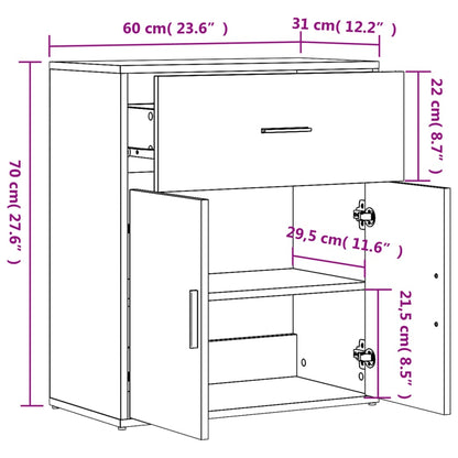 Sideboards 2 pcs Smoked Oak 60x31x70 cm Engineered Wood