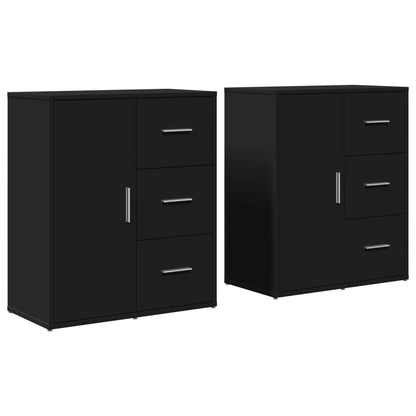 Sideboards 2 pcs Black 60x31x70 cm Engineered Wood