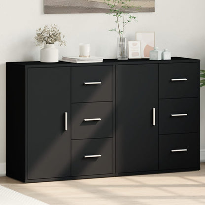 Sideboards 2 pcs Black 60x31x70 cm Engineered Wood