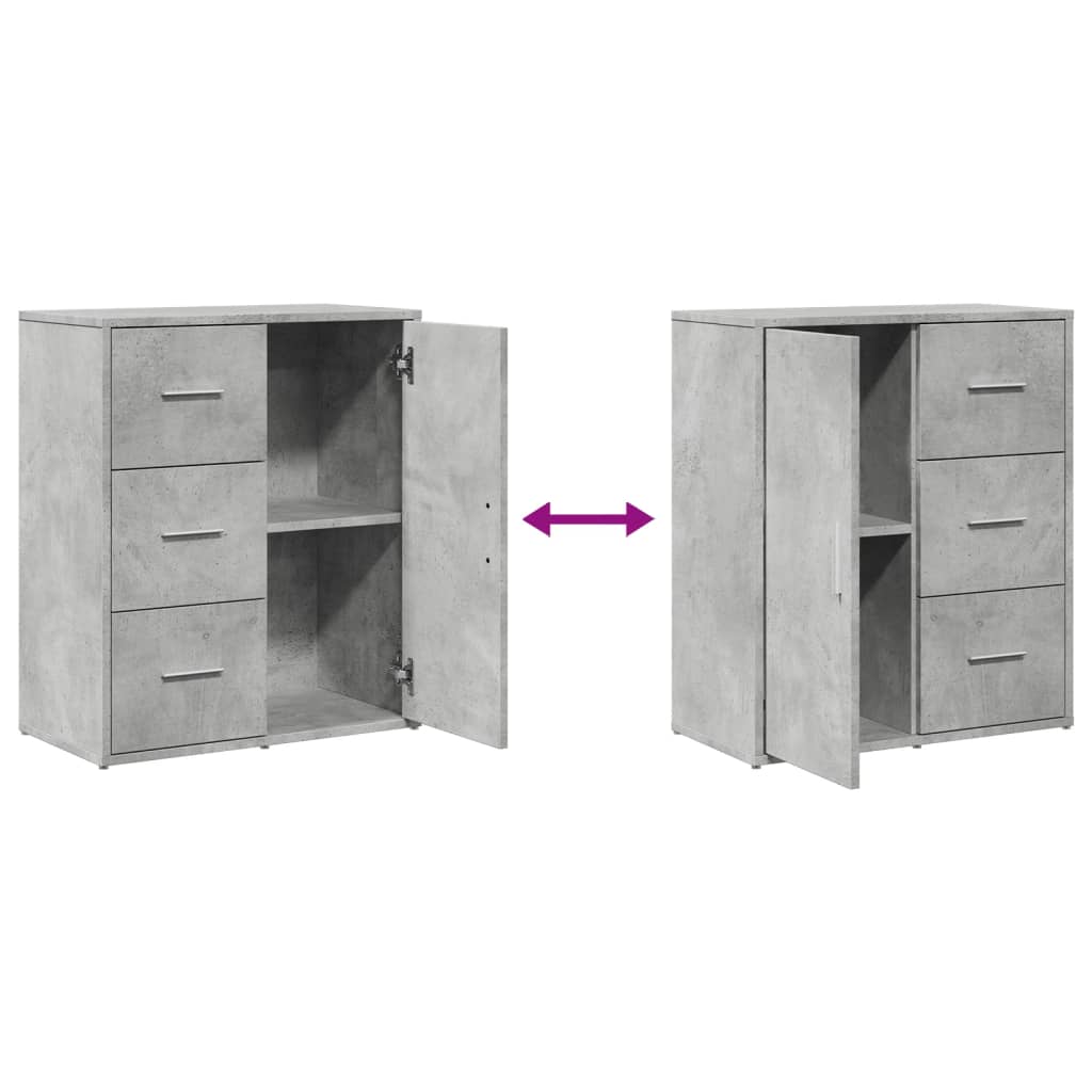 Sideboards 2 pcs Concrete Grey 60x31x70 cm Engineered Wood