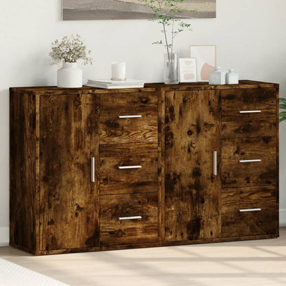 Sideboards 2 pcs Smoked Oak 60x31x70 cm Engineered Wood