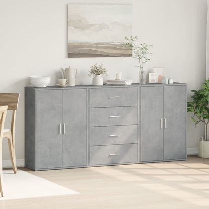 Sideboards 3 pcs Concrete Grey 60x31x84 cm Engineered Wood