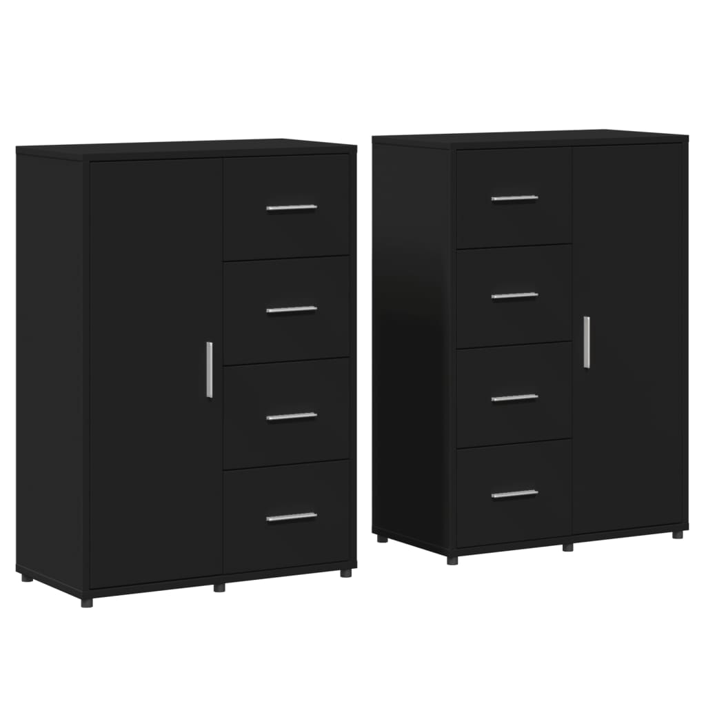 Sideboards 2 pcs Black 60x31x84 cm Engineered Wood