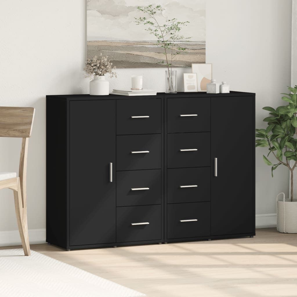 Sideboards 2 pcs Black 60x31x84 cm Engineered Wood