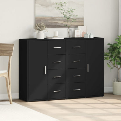 Sideboards 2 pcs Black 60x31x84 cm Engineered Wood