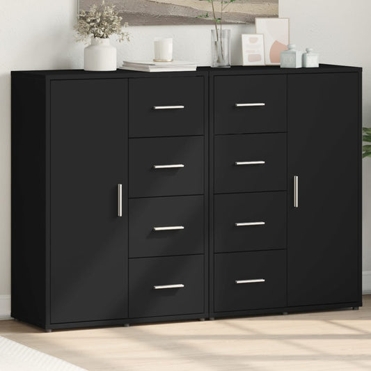 Sideboards 2 pcs Black 60x31x84 cm Engineered Wood