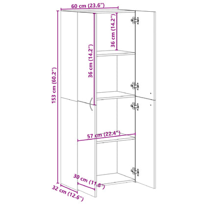 File Cabinet Sonoma Oak 60x32x153 cm Engineered Wood