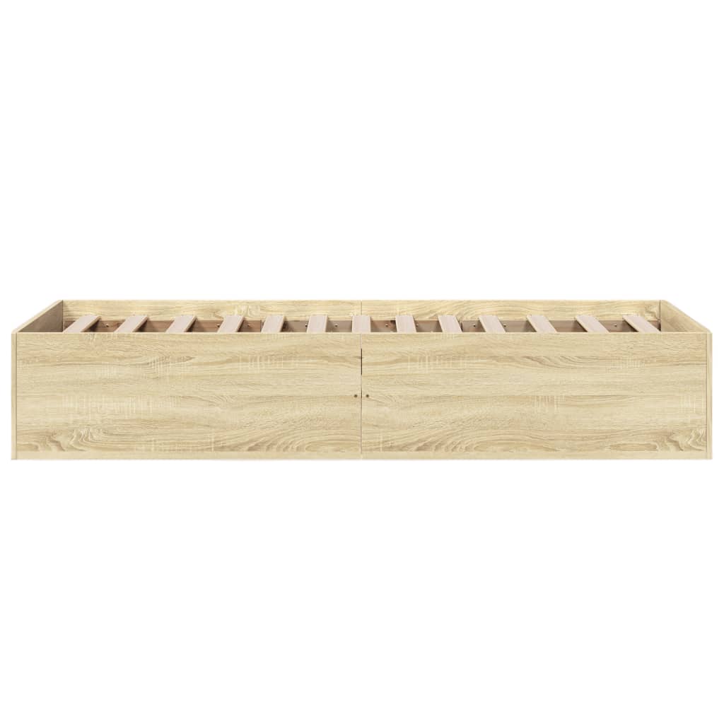 Bed Frame without Mattress Sonoma Oak 75x190 cm Small Single Engineered Wood