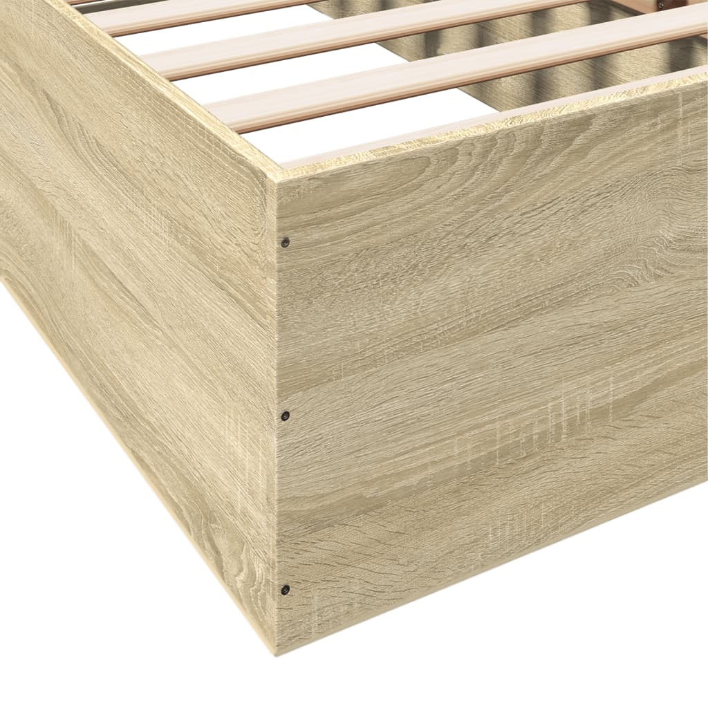 Bed Frame without Mattress Sonoma Oak 75x190 cm Small Single Engineered Wood