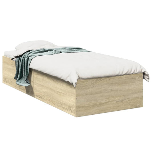 Bed Frame without Mattress Sonoma Oak 75x190 cm Small Single Engineered Wood
