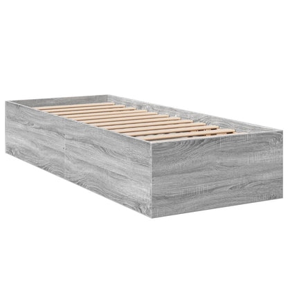 Bed Frame without Mattress Grey Sonoma 75x190 cm Small Single Engineered Wood