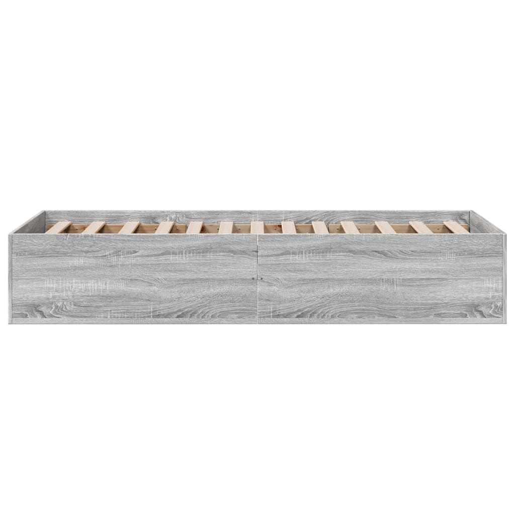Bed Frame without Mattress Grey Sonoma 75x190 cm Small Single Engineered Wood