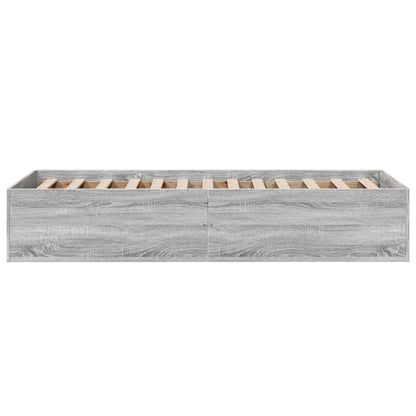 Bed Frame without Mattress Grey Sonoma 75x190 cm Small Single Engineered Wood