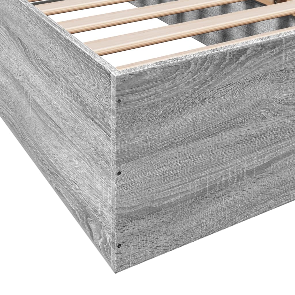 Bed Frame without Mattress Grey Sonoma 75x190 cm Small Single Engineered Wood