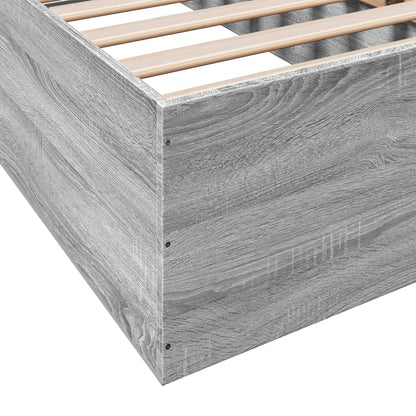 Bed Frame without Mattress Grey Sonoma 75x190 cm Small Single Engineered Wood