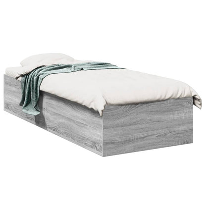 Bed Frame without Mattress Grey Sonoma 75x190 cm Small Single Engineered Wood