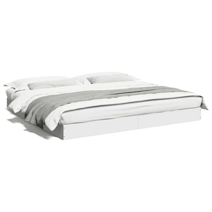 Bed Frame without Mattress White 180x200 cm Super King Engineered Wood