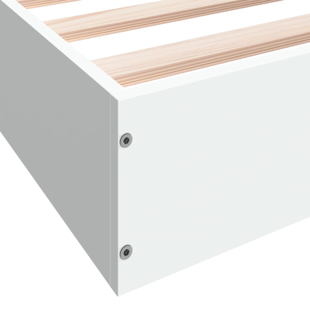 Bed Frame without Mattress White 180x200 cm Super King Engineered Wood