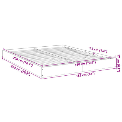 Bed Frame without Mattress White 180x200 cm Super King Engineered Wood