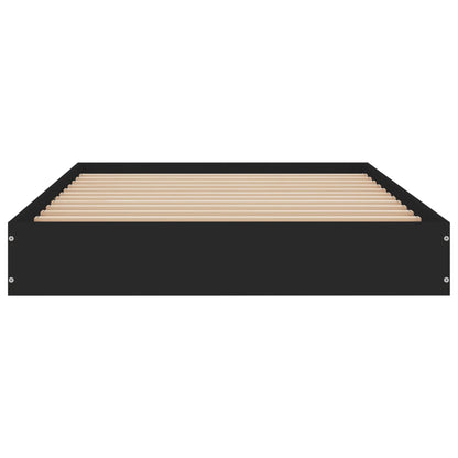 Bed Frame without Mattress Black 100x200 cm Engineered Wood