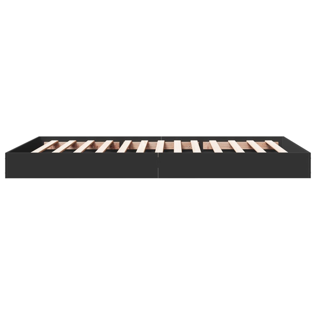 Bed Frame without Mattress Black 100x200 cm Engineered Wood