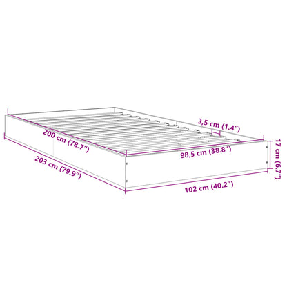 Bed Frame without Mattress Sonoma Oak 100x200 cm Engineered Wood