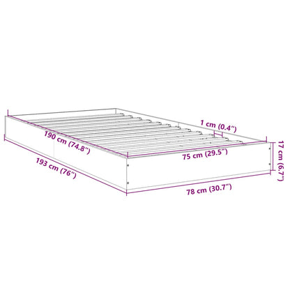 Bed Frame without Mattress White 75x190 cm Small Single Engineered Wood