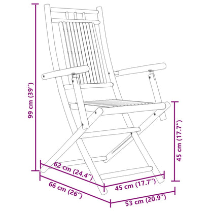Folding Garden Chairs 8 pcs 53x66x99 cm Bamboo