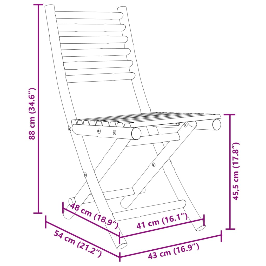 3 Piece Bistro Set Bamboo