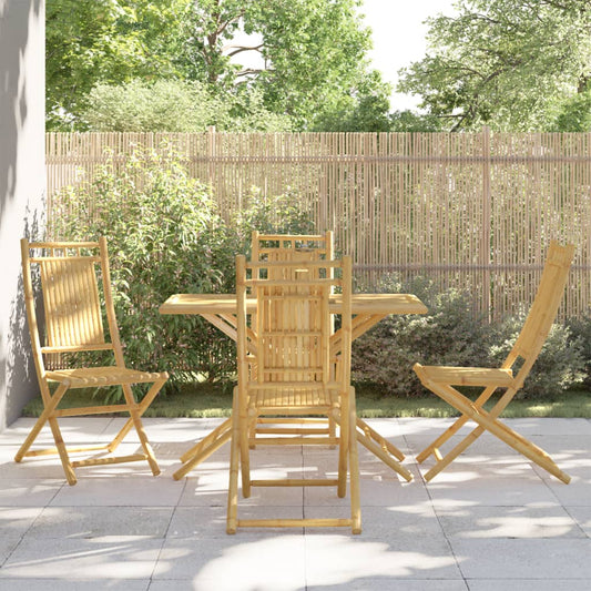 5 Piece Garden Dining Set Bamboo