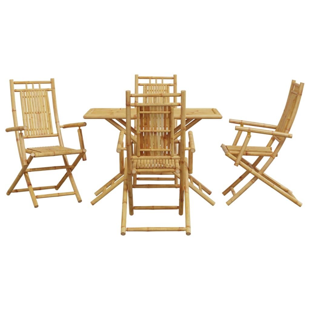 5 Piece Garden Dining Set Bamboo