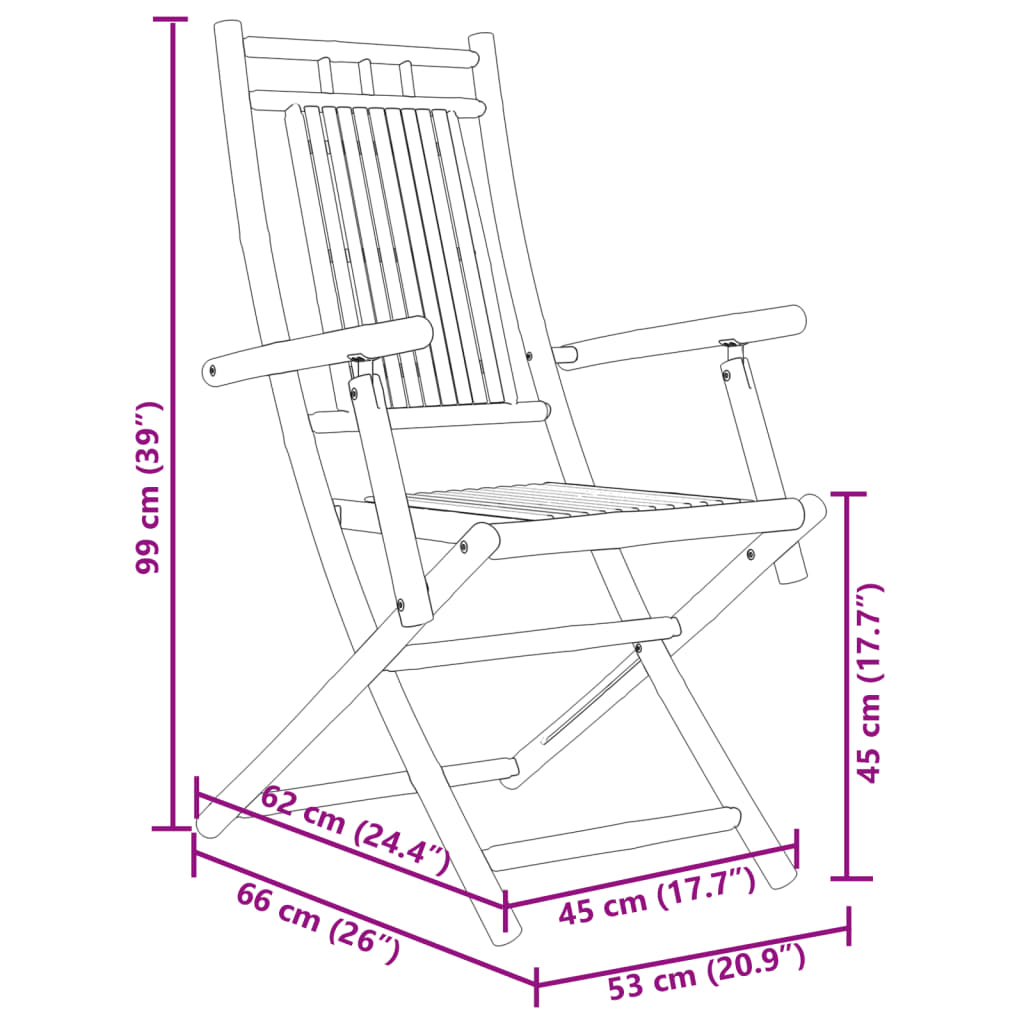 5 Piece Garden Dining Set Bamboo