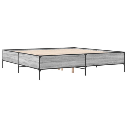 Bed Frame without Mattress Grey Sonoma 200x200 cm