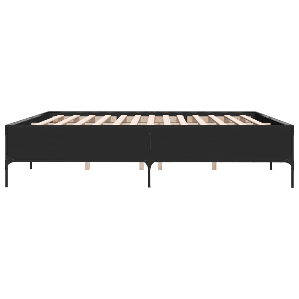 Bed Frame without Mattress Black 180x200 cm Super King