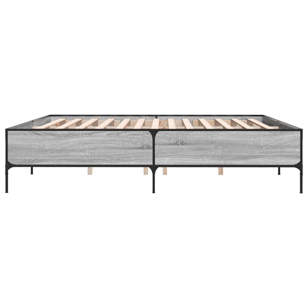 Bed Frame without Mattress Grey Sonoma 180x200 cm Super King