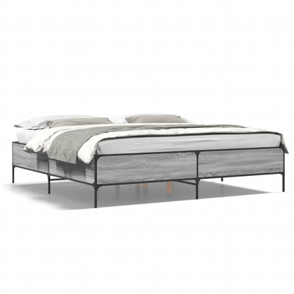 Bed Frame without Mattress Grey Sonoma 180x200 cm Super King