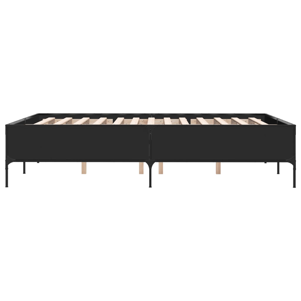 Bed Frame without Mattress Black 135x190 cm Double