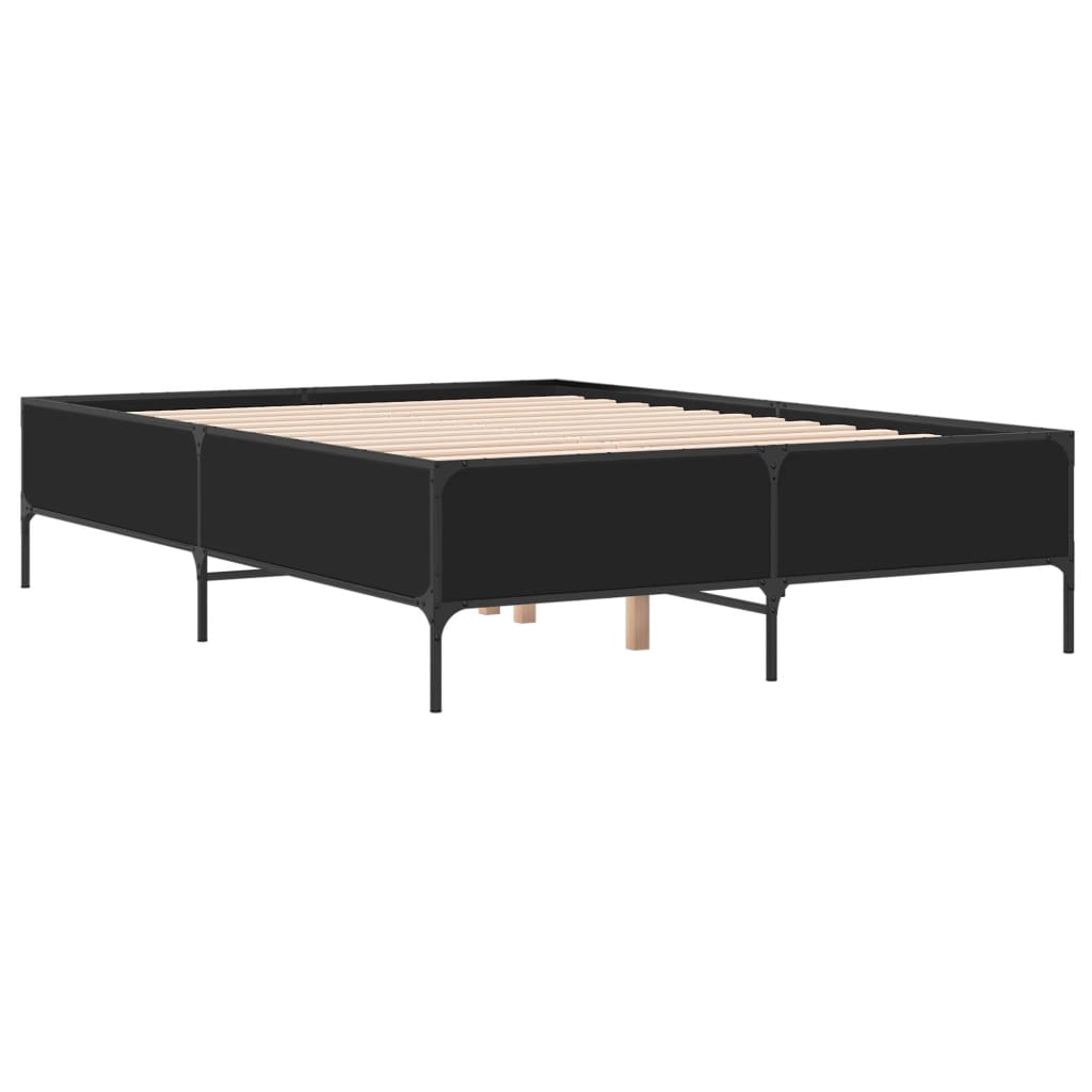 Bed Frame without Mattress Black 135x190 cm Double