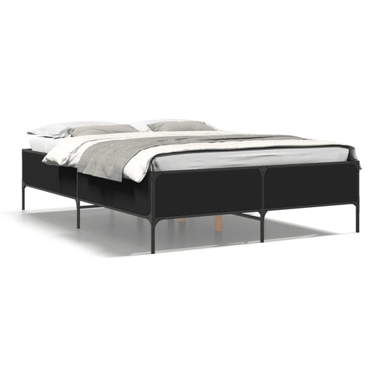 Bed Frame without Mattress Black 135x190 cm Double