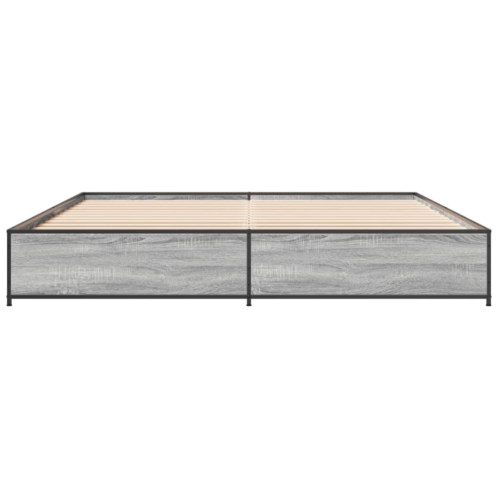 Bed Frame without Mattress Grey Sonoma 200x200 cm