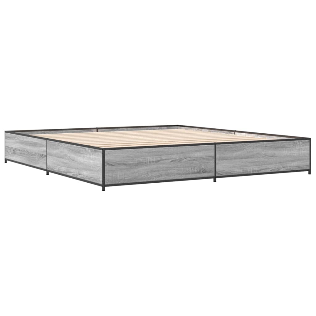Bed Frame without Mattress Grey Sonoma 200x200 cm
